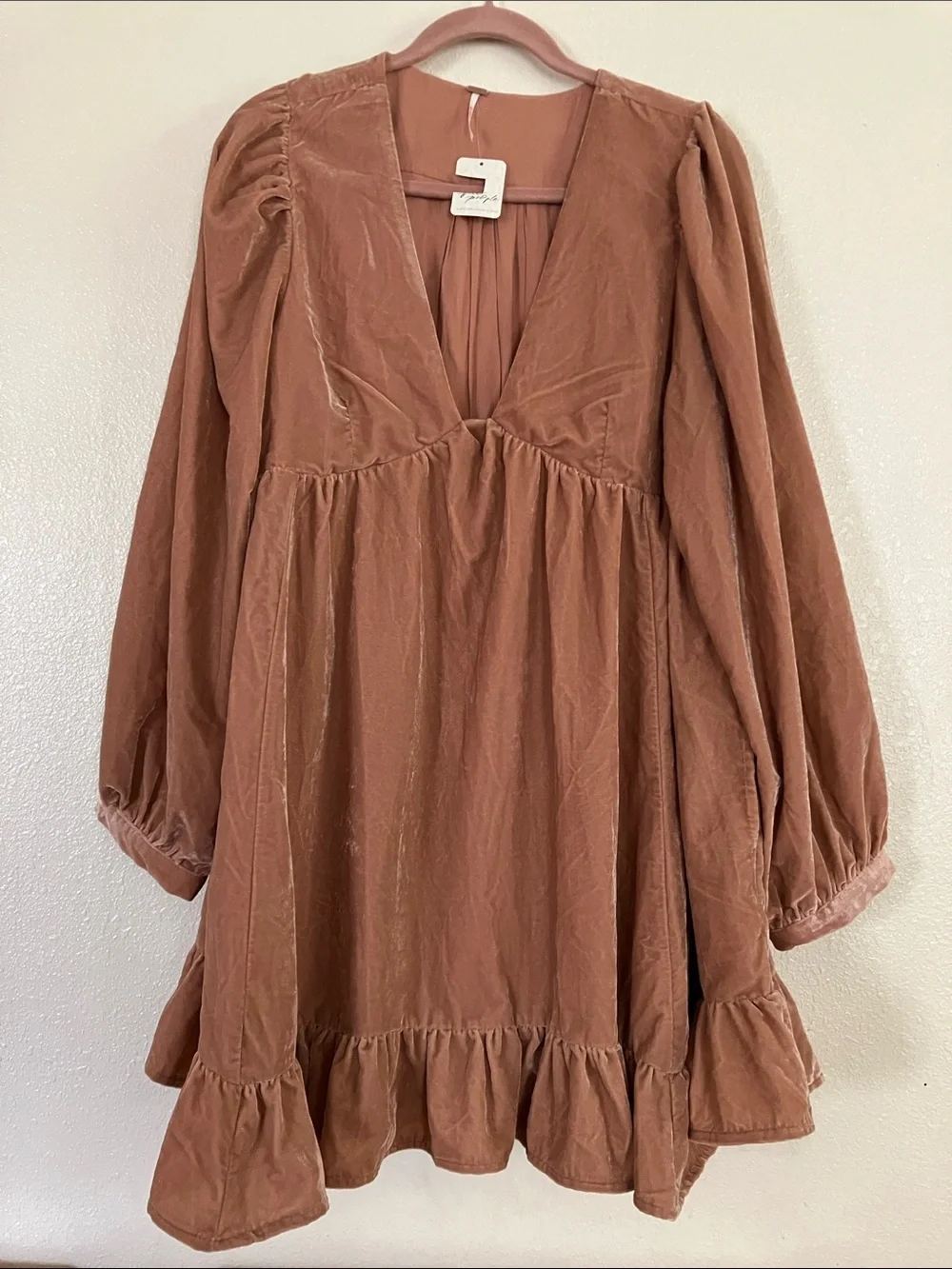 Free People Estella Velvet Mini Dress, L